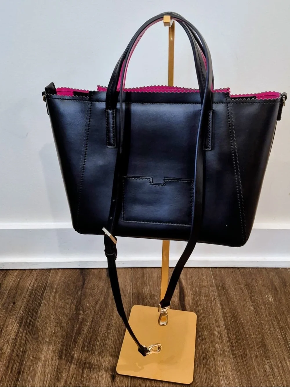kate spade Black Tote with Hot Pink Trim and Tag